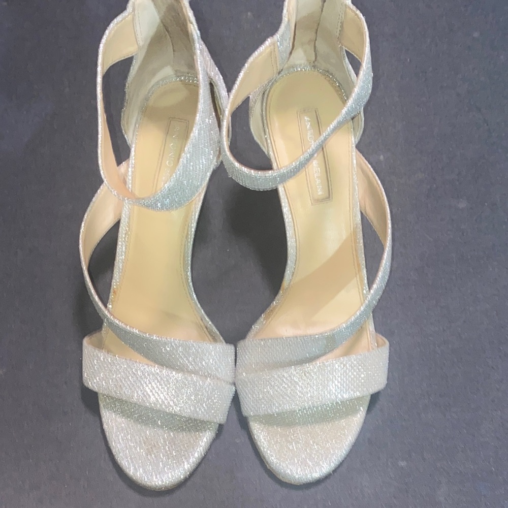 Elegant Silver Strappy Heels